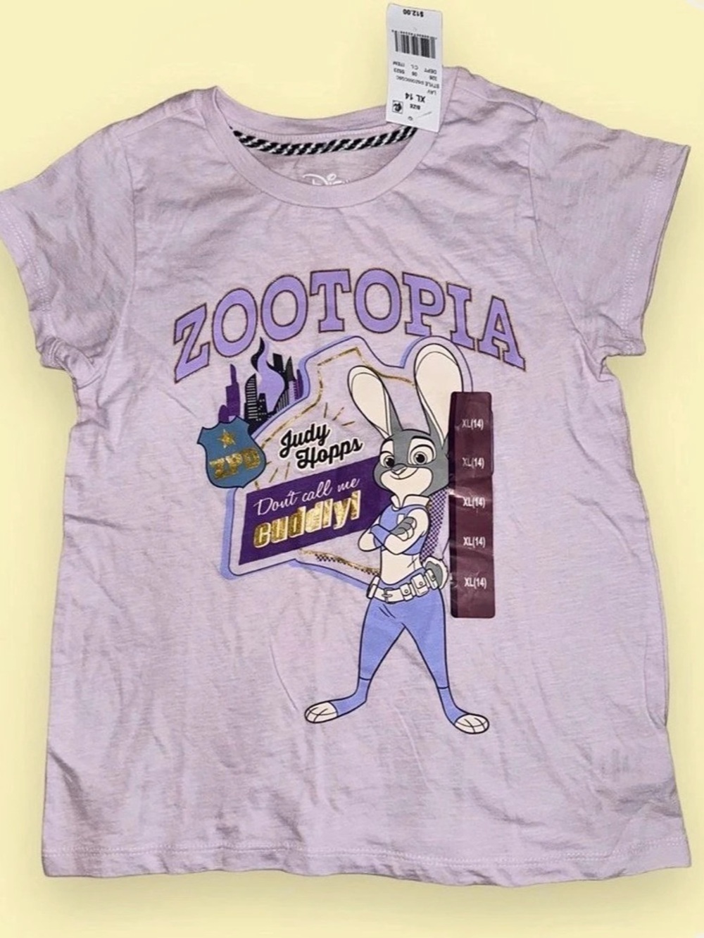 Disney Zootopia Judy Hopps Don't Call Me Cuddly Graphic T-Shirt Tee Girls XL